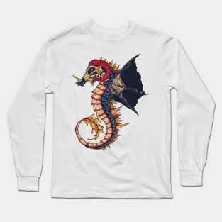 Red Horn Sea Horse Long Sleeve T-Shirt